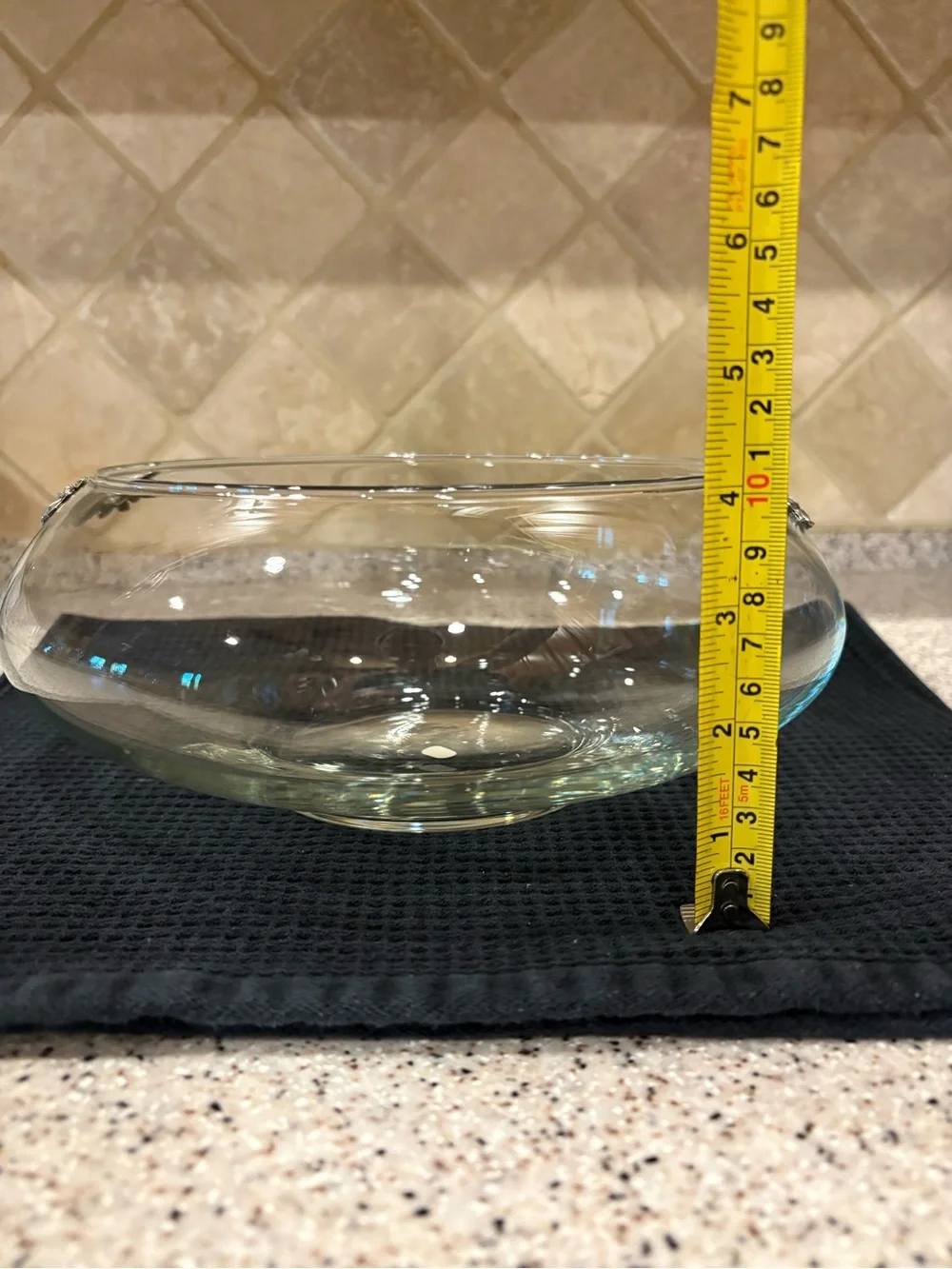 Clear Glass Decorative Bowl with Silver Accent